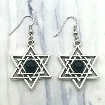 NEW ARRIVAL Judaism Menorah Star of David Charming Drop Dangle Earrings - The Jewellery Supermarket